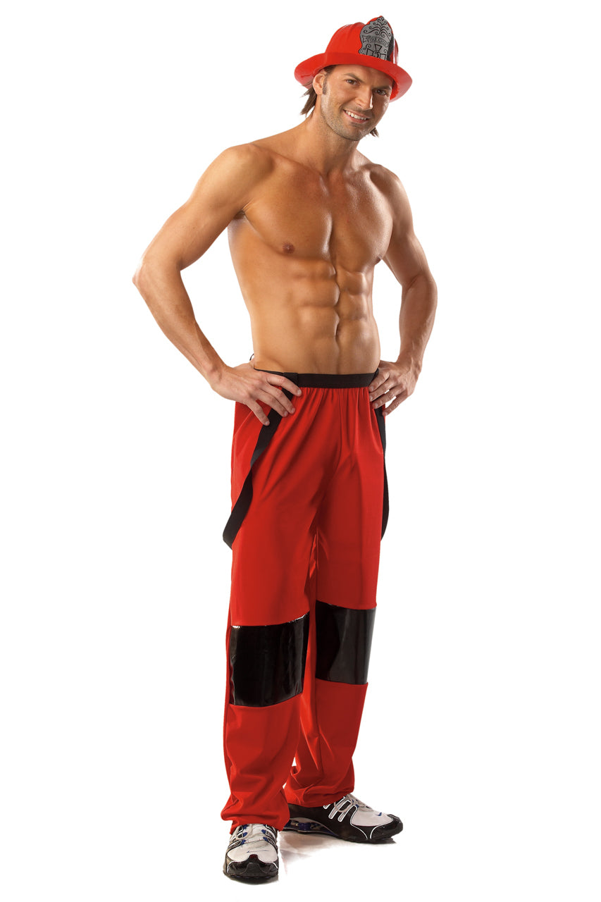 Men's Firefighter Hottie Costume, Red Male Fire Fighter Costume – 3wishes.com